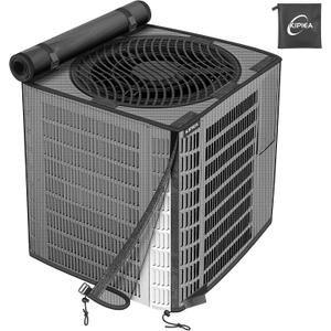 Kipiea 2 in 1 Upgraded Full Mesh Outdoor AC Unit Cover with Detachable 600D Waterproof Top, Air Conditioner Mesh Covers for Outside Units, for All Season (24" W x 24" D x 30" H)