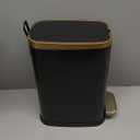 CEROELDA Small Bathroom Trash Can with Lid Soft Close-5L/1.3 Gal Slim Garbage Can-Metal Step Wastebasket-Rectangle Narrow Waste Bin for Office, Bedroom, Toilet, Live Room-Black