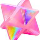 Amazing Gemstone Angel Aura Rose Quartz Merkaba Crystal - 1 Inches Metaphysical Merkaba Star for Meditation - Energetic Tetrahedron Crystal & Healing Stones for Spiritual Growth and Healing (20-25mm)