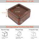 DEDU Oversized Bed Risers Heavy Duty Stackable 4 Pack, Furniture Risers for Sofas 3 Inch or 6 Inch Supports Up to 11000 Lbs, Square Bed Raising Blocks Fits 5.5 Inch Wide Desk or Couch (Brown)