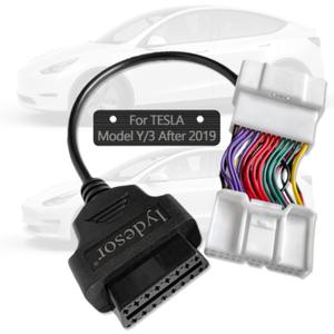 OBD2 Adapter for Tesla Model 3/Y, 26 Pin to 16 Pin OBD Diagnostic Cable Connector,26pin Adapter for Tesla Model 3 Y for 2019-Present Vehicle,Compatible with X431 Scanner and Other Code Reader