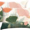 Microfiber Pillow Cases 2PCS,Floral Print Pattern Pillow Cover Set with Hidden Zipper,Lightweight and Breathable,Standard Size 20"X 26" Pillow case (04-Flower)