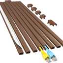Yecaye Cord Hider, 113in Brown Cord Covers for Wires on Wall, One-Cord Cord Organizer, Easy Install Cable Management Kit, Cord Cover Home Office, W0.59in H0.4in, Brown