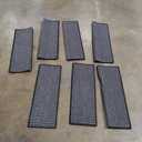 Stair Treads Carpet 7 pcs for Wooden Steps with Non Slip Rubber Backing, 100% Polyester Soft Stairs Resistant Indoor Skid Runner Safety Rugs for Kids Elders and Pets 29 1/2" x 11" (Dark Gray)