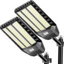 Solar Street Light Outdoor 8000W - LED Parking Lot Lights, IP67 Waterproof, Dusk to Dawn, High Lumens Solar Lights Outdoor with Motion Sensor and Remote Control 2 Pack