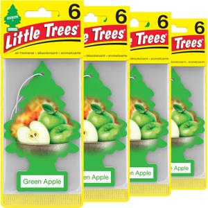 LITTLE TREES Car Air Freshener | Hanging Tree Provides Long Lasting Scent for Auto and Home | Green Apple, 24 Air Fresheners (4 Count (Pack of 6)) LITTLE TREES Car Air Freshener | Hanging Tree Provides Long Lasting Scent for Auto and Home | Green Apple, 24 Air Fresheners (4 Count (Pack of 6))