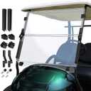 Upgraded Club Car Precedent Windshield,Golf Cart Windshield for Precedent/Tempo/Onward (2004-Up) Heavy Duty Hinges, Foldable, Anti-UV & Impact Resistant, 5MM Thick PC Material, 37.6"W X 33.2"H (clear)
