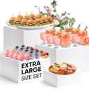 Large Size Acrylic Cube Display Nesting Risers, 13.8" Extra Large Buffet Risers, Food Risers for Buffet Table, Display Stand Shelf for Catering Dessert Collectibles Jewelry Figures Show