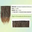 24inch 10PCS Clip-in Dreadlock Extensions Full Sets,40 Strands Black/Brown Synthetic Clip-in Dreads Extensions for Women,100% Handmade Soft Thin 0.6cm Width Dreadlocks.