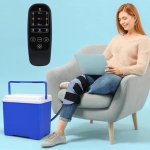 Large Cold Therapy Machine for Knee Replacement  Programmable Ice Machine for After Surgery with Quiet Motor, Leak-Proof & Long-Lasting  Portable Knee Ice Machine for Pain Relief & Swelling