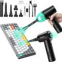 Compressed Air Duster & Vacuum, 110000 RPM Cordless Air Blower with 3 Gear, 13000PA Vacuum Cleaner for PC Keyboard, Car Vacuum (Green)