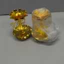 2 Pack Diwali Diyas for Pooja Purpose, Brass Lotus Ghee Lamp Holder Indian Diyas for Diwali Oil Lotus Candle Lamp Buddha for Home