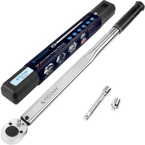 TICONN 1/2-inch Drive Click Torque Wrench, 25250 ft-lb (33.9338.9 Nm) SAE/Metric Dual Range Torque Engraved Mechanical Torque Wrench (1/2-inch, 25~250 ft-lb)