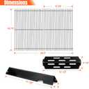 Porcelain-Enameled Grill Flavorizer Bar Heat Plates with 2 Pack Stainless Steel Cooking Grates Grill Replacement Parts for Weber Genesis II 300 Series E-310 E-315 E-330 E-335 S-310 S-335