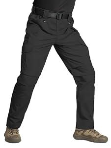 LGNTBE Men's Tactical Gargo Pants, Lightweight Water-Resistant, Ripstop Fabric for Hiking Outdoor Activities, Black 34Wx32L