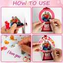 3 x 24 PCS Valentine's Day Picture Frame Ornaments Paper Gumball Machine DIY Photo Frame Craft Set Hanging Decorations for School Classroom Activity Decor Supplies (Bubble)