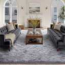 FinRec 8x10 Feet Rugs for Living Room Bedroom, Soft Light Grey Fluffy Area Rug, Non-Slip Solid Shag Rug for Nursery Kids Room Dorm Room Home Decor, Indoor Floor Carpet