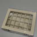 Velvet Jewelry Box 24 Grid Jewelry Ring Display Organiser Box Tray Holder Earrings Storage Case for Girls Wife Mom Women (Beige)