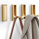 Folding Coat Hooks, 2Pcs Foldable Heavy Duty Wall Hooks Zinc Alloy No Rust Fold Up Hooks for Coat, Towel, Key, Hat, Bag, Jacket, Backpack. (Gold)