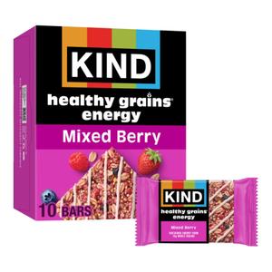 KIND Healthy Grains Energy Bars, Mixed Berry, 19g Whole Grains, Made with Super Grains, Gluten Free Snacks, 10 Ct Value Pack, 14.1oz (EXP 08/05/26)