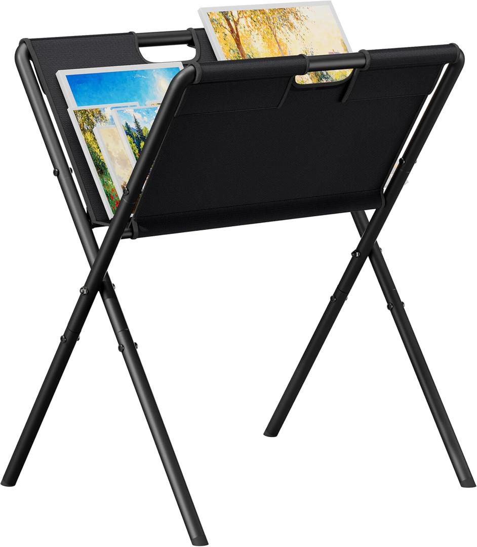 Mocomax Canvas Art Print Rack, Portable Folding Art Display Stand for Painting, Posters, Artwork, Prints, Canvas, Panels, Art Storage Drying Rack in Artist Galleries, Studios, 22.4"Wx25.8"Dx40.5"H (M), Medium