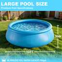 10FT x 30IN Inflatable Swimming Pool, Large Round Blow Up Pool for Family & Kids, Heavy-Duty Backyard Summer Water Party Pool with Repair Kit & Accessories