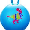 PlayZap Hopper Balls for Kids 3-8, 18 Inches Bouncy Ball with Handle, 18" Inflatable Bouncing Hopper, 45cm Jumping Toys, Garden Hopping Toys Girls Boys Gifts (Blue Dinosaur)