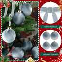 51 Pcs Christmas Velvet Ornaments 15 Pcs Christmas Tree Decor Balls 3.14" 36 Pcs Velvet Vintage Ribbon Bows 5/8" Wide 6 * 8" for Xmas Tree Hanging Decorations Home Indoor Decor (Gray Blue)