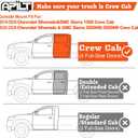 Outside-Mount Rain Guards Window Visors for 2019-2026 Silverado &GMC Sierra 1500,2020-2026 Silverado & GMC 2500HD-3500HD Crew Cab Truck Accessories Dark Smoke 4pcs Set with Thicker