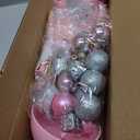 Tabletop Christmas Tree with Lights, Migaven 24inch/2ft Mini Pink Christmas Tree with Star Led String Light for Home Desktop Xmas Tabletop Decoration Pink