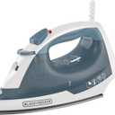 BLACK+DECKER Easy Steam Compact Iron for Clothes, Automatic Shutoff, Nonstick Plate, Light Weight, 1200 Watts