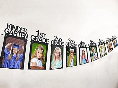 Graduation Decorations Class of 2026 Graduation Photo Banner 5x7 K-12 Grad Party Photo Display for Senior 2026 Decorations Picture Banner for High School 5th 8th Grad Party Supplies SP002
