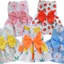 TAPBULL Dog Dresses, Fashionable Pet Dog Clothes, Cute Cat Birthday Dress Outfit (Orange/Red/Yellow/Blue/Pink 5-Pack), XX-Large