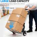 FCH Folding Hand Truck Aluminum Portable Folding Hand Cart 165lbs Capacity Hand Cart and Dolly Ideal for Home, Auto, Office,Travel Use,Black