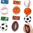 Hooqict 16 Pack Stress Balls Valentines Day Cards for Kids Classroom Gifts Basketball Baseball Soccer Football Stress Balls Party Favors Mini Foam Sports Balls for Pinata Filler Goodie Bag Stuffers