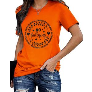 Unity Day Orange Shirt for Women Anti Bullying Awareness T-Shirts Orange Kindness Tee Tops (Medium)