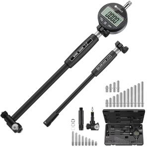 Neoteck Digital Dial Indicator Bore Gauge with 0.7"-6"/0.0005" Measuring Range and 6" Measuring Depth Dial Bore Gauge Set with 23PCS Anvils for Engine Cylinder Measurement-Black (Black)
