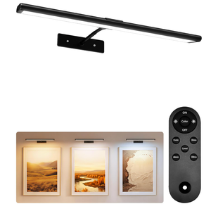 EZVALO Picture Light for Wall, 4800mAh 16'' Rechargeable Wireless IR Remote Built in Battery Lights for Painting, Dimmable Magnetic LED Art Display Light, Colors Temperatures, for Gallery, Living Room