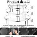 3 Pcs Round Acrylic Display Riser Clear Round Stands Clear Pedestal Riser Board for Cake Plant Dessert Jewelry Collectibles Cupcakes Figures Organizer Home Decor Wedding Birthday Party(6'',8'',10'')