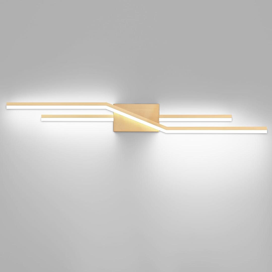 SOLFART Bathroom Lighting Fixtures Over Mirror Dimmable Bronze LED Vanity Lights for Bathroom 40 Inch Wall Lights
