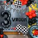 134pcs Balloons Race Car Party Supplies - Racing Car Theme Decorations Kit With Number Balloons, Garland, Vroom Birthday Party Decorations (Arch)