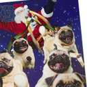 Hallmark Musical Christmas Card for Family (Santa and Flying Pugs)