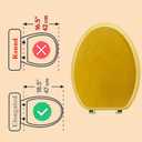 Elongated Toilet Seat Wood Toilet Seat Prevent Shifting with Zinc Alloy Hinges American Standard Size Toilet Seat Easy to Install also Easy to Clean(Elongated,Sparkling Classical Gold)