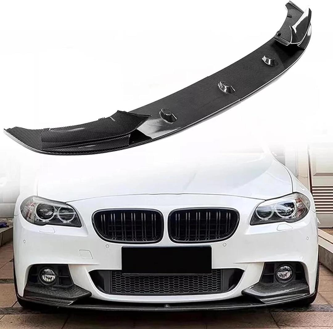 Front Bumper Lip for 2011-2016 BMW 5 Series F10 520i 535i 550i M Sport Front Bumper Lip Splitter Spoiler (Carbon Fiber)
