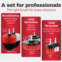 Drill Brush Attachments for Cleaning [Set of 6] Universally Cleans Cars, Rims, Upholstery, Tiles, and More I Brush Drill Attachment for Cleaning I Drill Brush for Car Detailing (Red-White-Black)