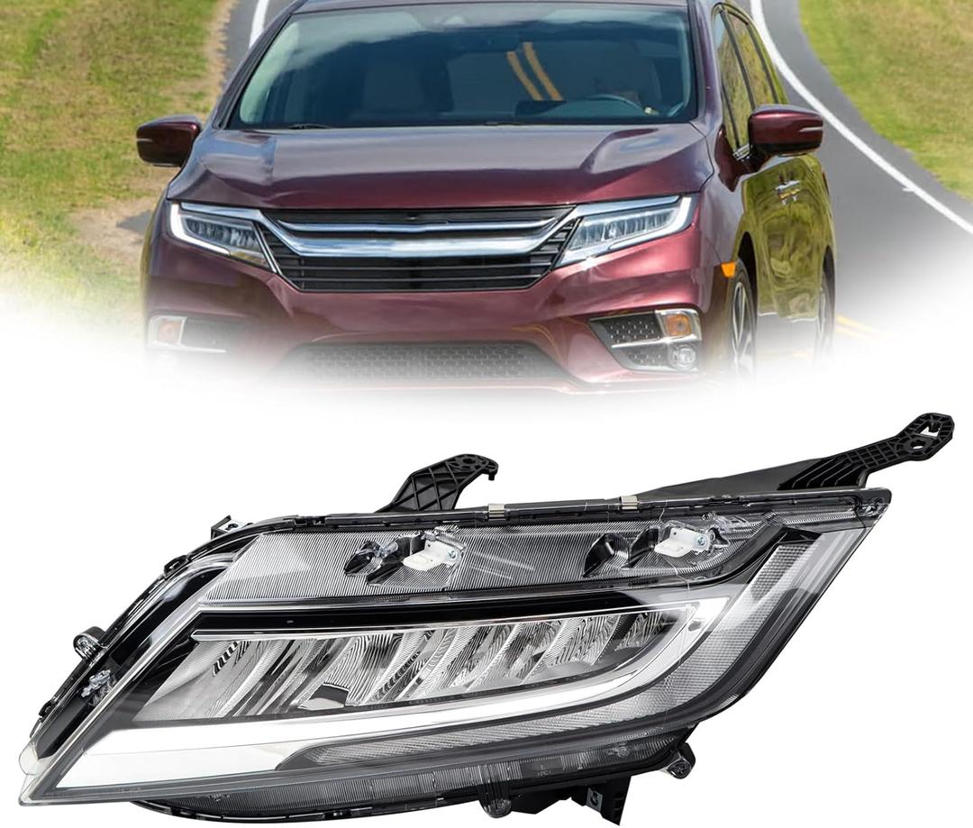 LH Full LED Headlights Assembly Compatible with 2018-2020 Honda Odyssey Headlamp Left Driver Side Replacement 33150THRA21 HO2502189
