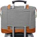 CAMTOP Women Ladies Travel Bag Canvas Weekend Overnight Carry On Luggage Bags (Black stripe)
