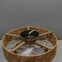 20 Inch Boho Caged Ceiling Fans with Lights Flush Mount, Layered Rattan Ceiling Fan with Light Remote Control with Reversible 6 Speeds for Bedroom, Nursery, Living Room, E12 Base, Indoor