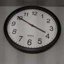 Bernhard Products Black Wall Clock Silent Non Ticking - 16 Inch Extra Large Quality Quartz Battery Operated Round Easy to Read Home/Office/Business/Kitchen/Classroom/School Clocks