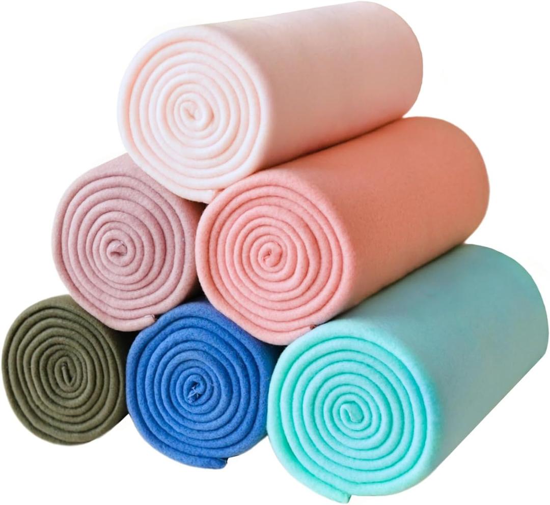 Fleece Throw Blankets Lightweight Warm Soft Cozy Pet-Friendly Bulk Fleece Throw Blanket Solid for Home Bed, Sofa, Office, Gifts, Outdoor (Assorted 2, Pack of 6-50 x 60 inch)